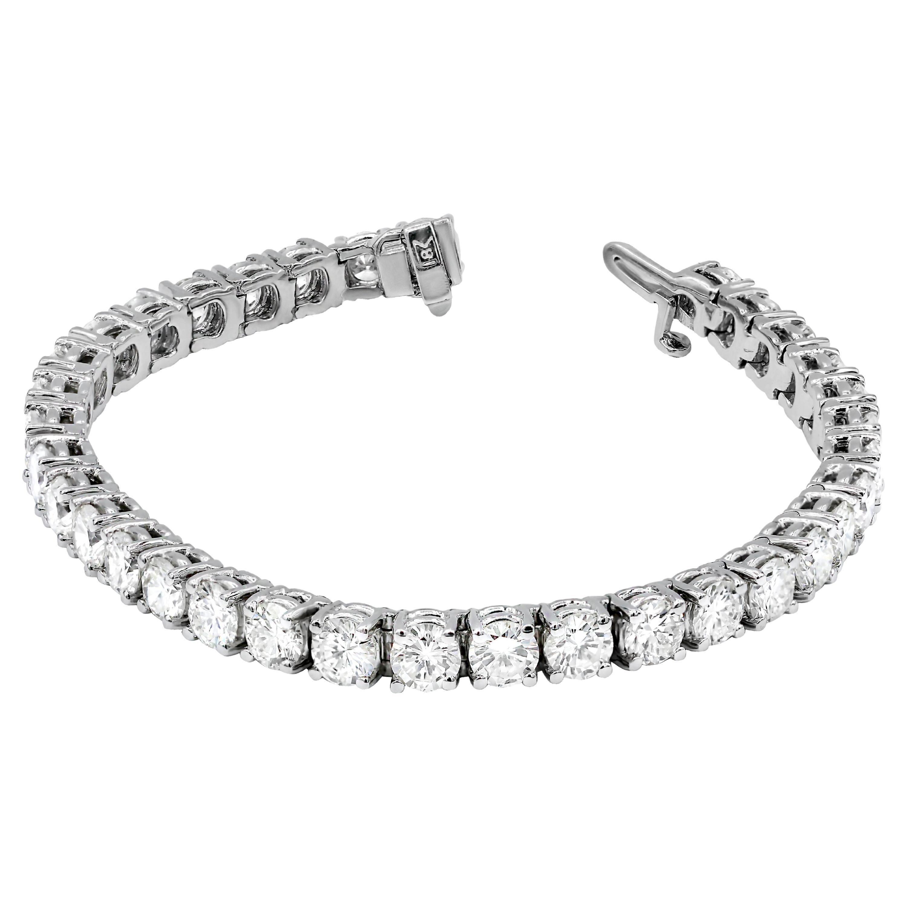 14kt white gold diamond tennis bracelet features 6.00 cts tw of round GH SI.
Diana M. is a leading supplier of top-quality fine jewelry for over 35 years.
Diana M is one-stop shop for all your jewelry shopping, carrying line of diamond rings,