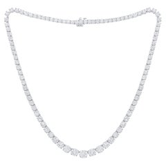 Diana M. Collier tennis Reviera gradué en or blanc 14 carats  20,00 cts prong