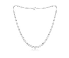 Diana M. Custom 17.70 Cts Four Prong Diamond 14k White Gold Tennis Necklace