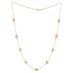 A&M. Collier en or jaune 14kt, 18" avec 2,25 cts de diamants par Yard. 