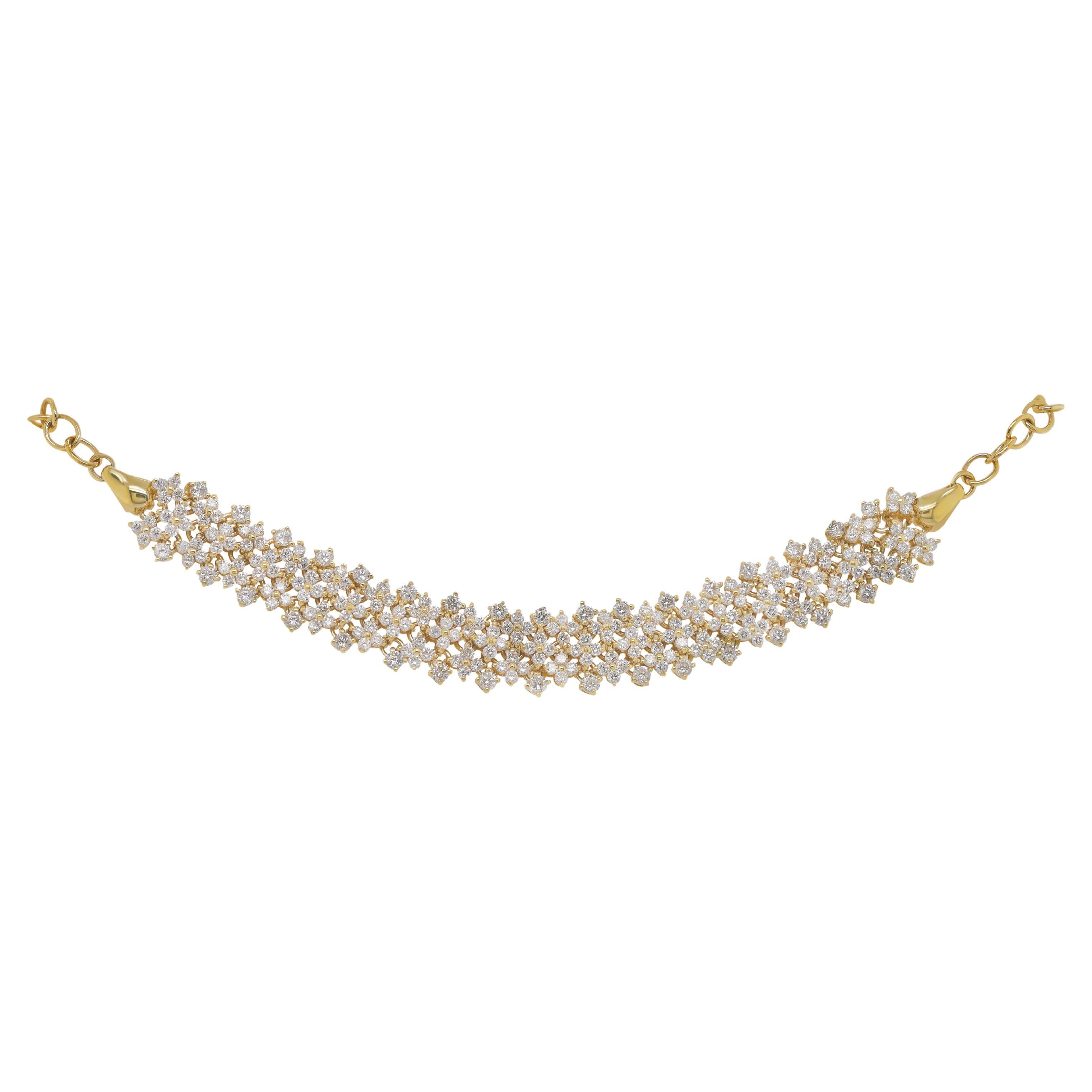 Diana M. Bracelet mode en or jaune 14 carats avec 3,00 carats  de diamants ronds en vente