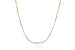 Diana M. 14kt Yellow Gold Graduated Reviera Tennis Necklace Featuring 10.00 cts