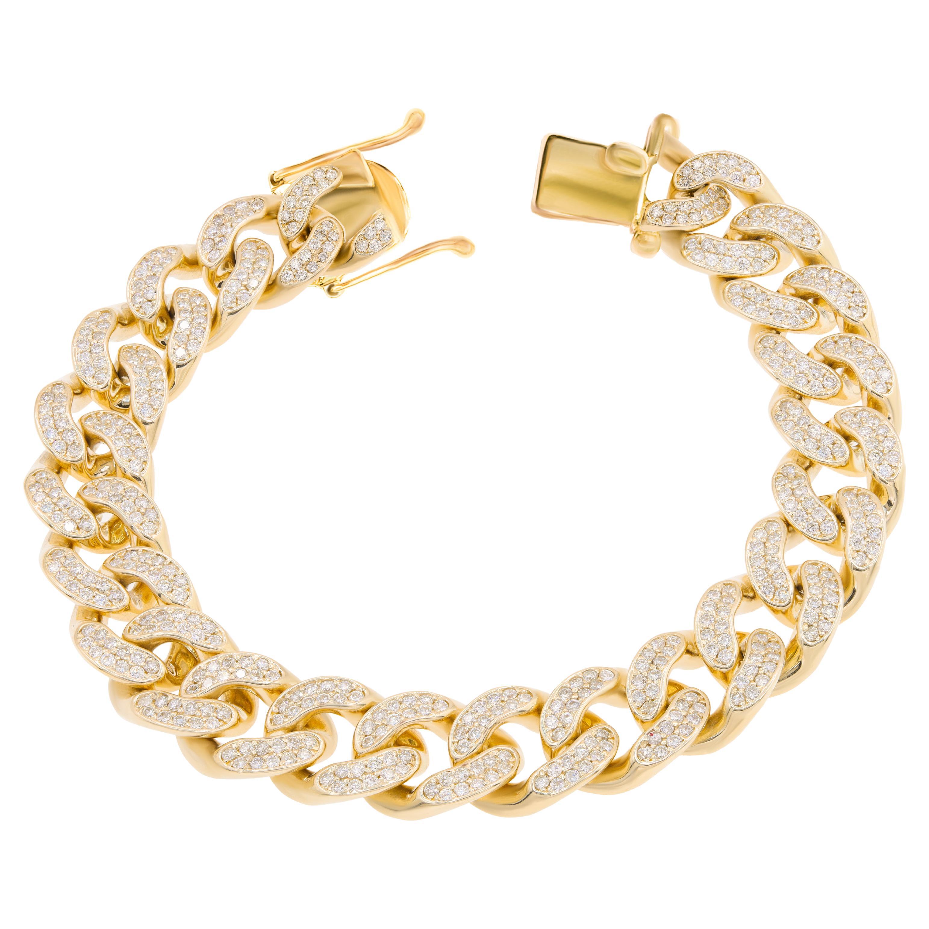 DIANA M. 14kt yellow gold pave linked bracelet featuring 6.00 cts of diamond For Sale