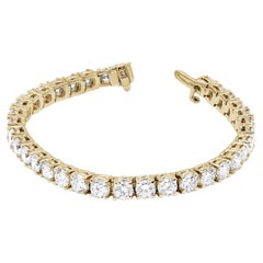 Diana M.Custom, bracelet tennis en or jaune 14 carats avec diamants ronds de 4,59 carats