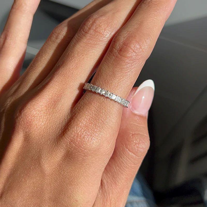 Diana M  1.52 Cts Princess Cut Diamond Eternity Band In 18K White Gold For Sale 1