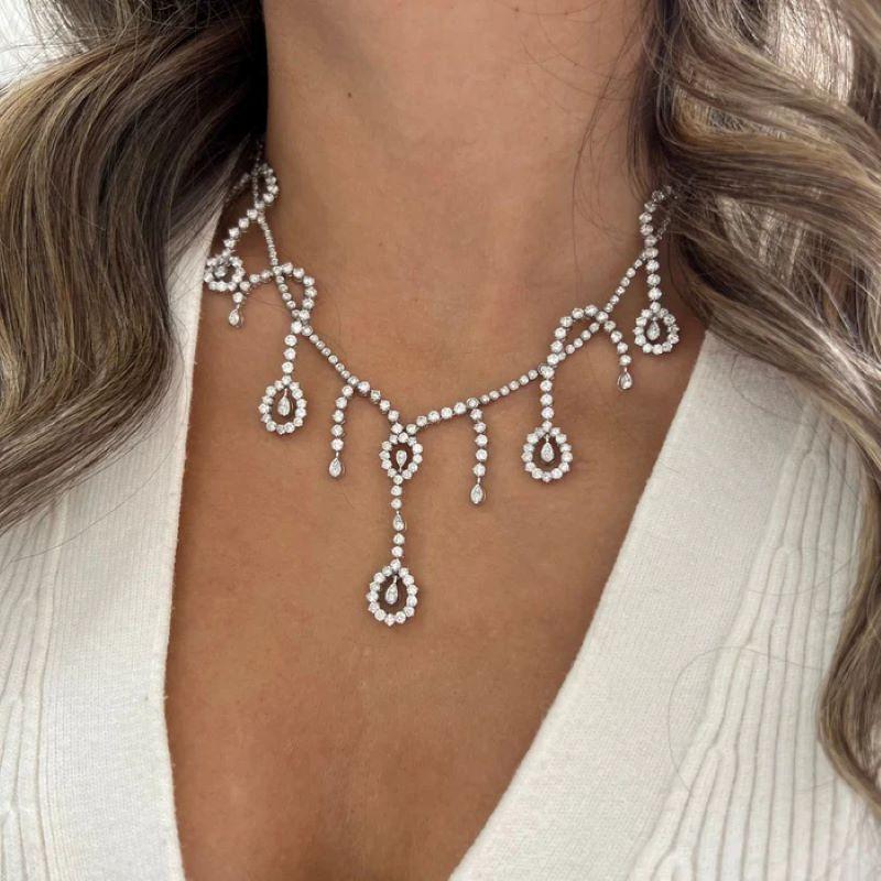 da uomo o donna Diana M. 16 CT. Collana di diamanti in oro bianco 18 carati in vendita