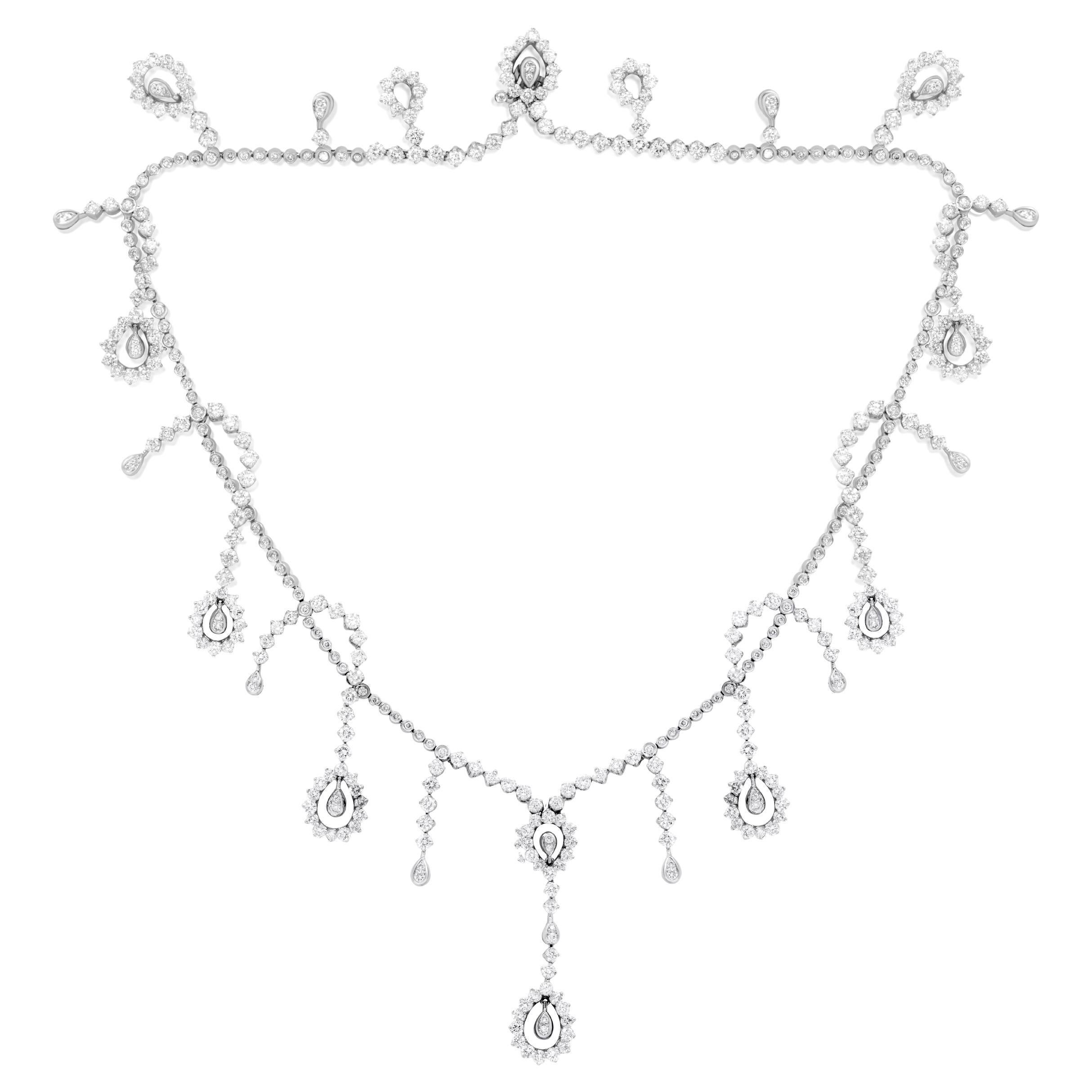 Diana M. 16 CT. Diamond Necklace 18K White Gold