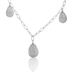 Diana M  1.60cts of Hanging Pave Diamond Chain Necklace