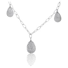 Diana M  1.60cts of Hanging Pave Diamond Chain Necklace 