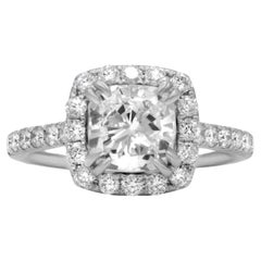 Diana M. 1.70ct Center Cushion Diamond H-Color VS2 Clarity Set In White Gold