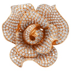 Diana M. Bague mode en or rose 18 carats avec un motif rose contenant 7,50 carats