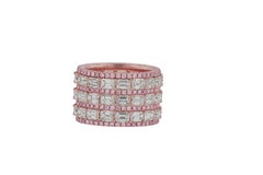 Diana M. 18 kt Rose Gold Eternity Band With 3 Rows Of Emerald Cut Diamonds