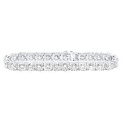 Diana M. 18 kt WG classic tennis Bracelet 14.65 cts diamants 4 ptong 36 st