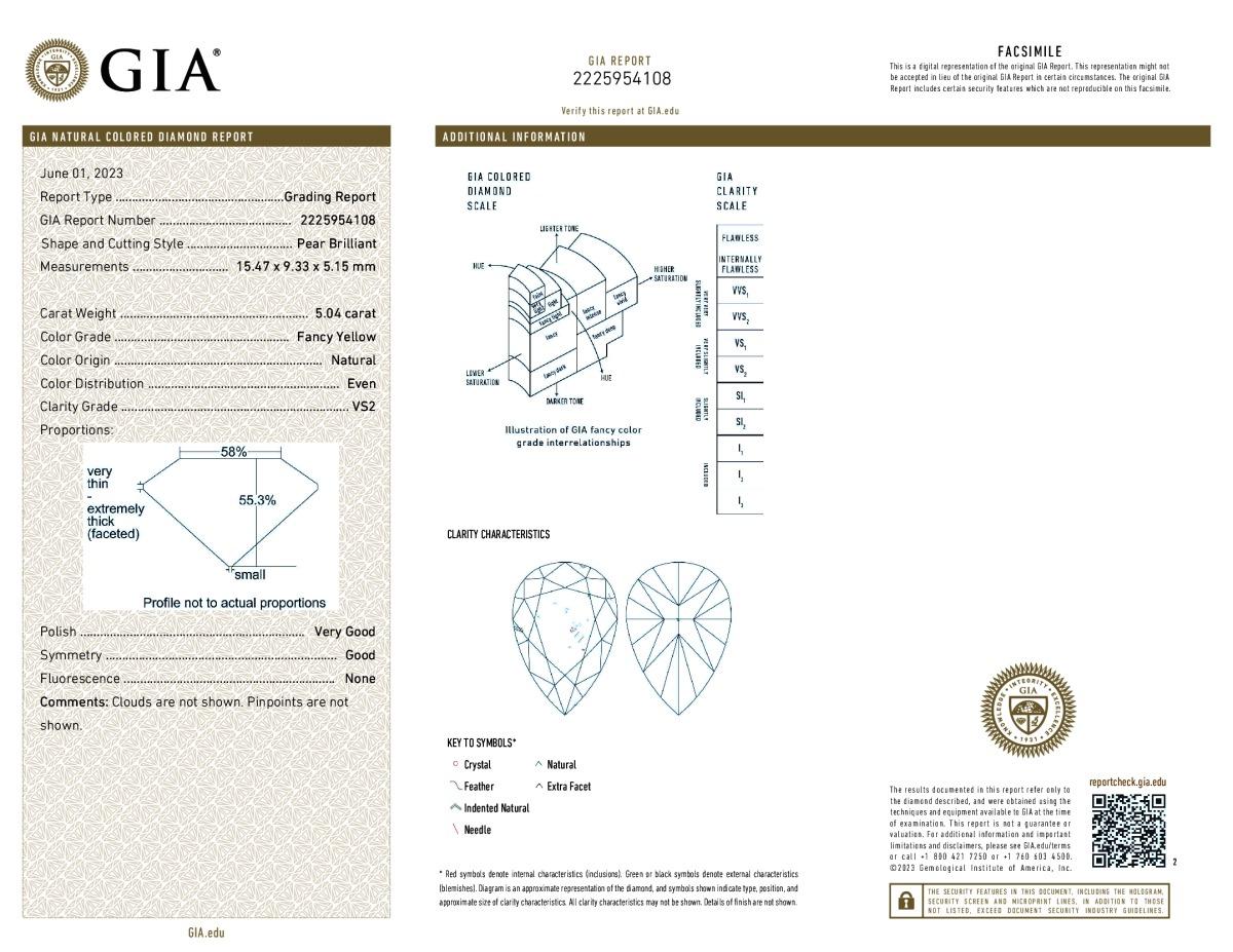 Diana M. Boucles d'oreilles pendantes en or blanc et jaune 18 carats avec une valeur de 21,4 carats en vente 1