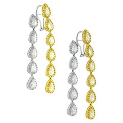 Diana M. 18 kt white and yellow gold earrings adorned with 13.61 ct of Rose Cut 