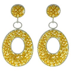 Diana M. Ohrringe aus 18 kt Weiß- und Gelbgold mit ausgefallenen Diamanten von 20,12 Karat