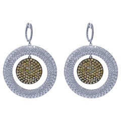 Diana M 18 Kt White Gold 15.44 Cts Diamond Earrings