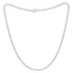 Diana M. 18 kt white gold, 16" 4 prong diamond tennis necklace containing 21.25 