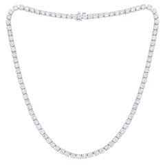 Diana M. 18 kt white gold, 16" 4 prong diamond tennis necklace  with 27cts