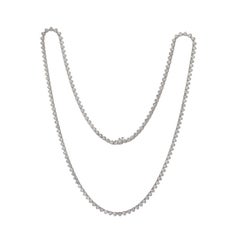 Diana M. Custom 40.00 cts Round  18 k white gold, 32" Diamond Tennis Necklace
