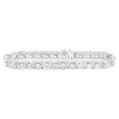 A&M. Bracelet de tennis en diamant 13.50 Carat 4 Prong 18 kt  Or blanc 