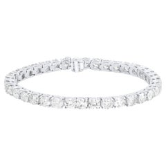 Diana M. Custom 15.00 Carat Round Diamond Tennis Bracelet 18kt White Gold 