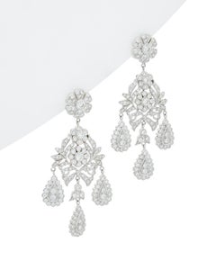 Diana M. 18 kt White Gold Chandelier Earrings  with 10.00 cts tw of Diamonds