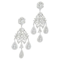 Diana M. 18 kt White Gold Chandelier Earrings  with 10.00 cts tw of Diamonds 