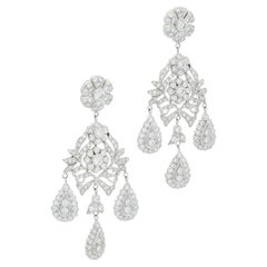 Diana M. 18 kt White Gold Chandelier Earrings  with 10.00 cts tw of Diamonds