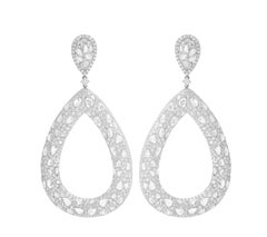 Diana M. 18 kt White Gold Diamond Earrings Adorned with 24.84 cts tw of Diamonds