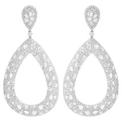Diana M. 18 kt White Gold Diamond Earrings Adorned with 24.84 cts tw of Diamonds