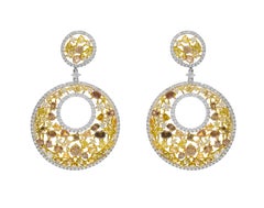 Diana M. 18 kt white gold diamond earrings containing 13.50 cts tw