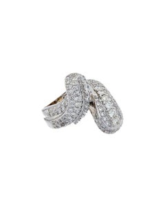 Diana M. 18 kt White Gold Diamond Fashion Ring Adorned with 4.00 cts tw