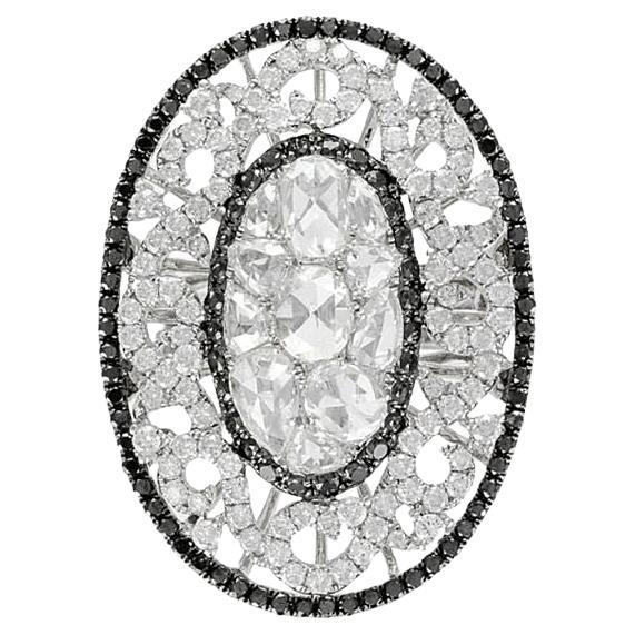 Diana M. 18 kt White Gold Diamond Fashion Ring With A Center Piece Surrounded  For Sale