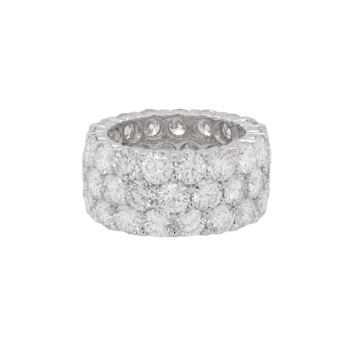18 kt White Gold Diamond Weddinh eternity band Threee row features 13ct total weight of round diamond.
Diana M. is a leading supplier of top-quality fine jewelry for over 35 years.
Diana M is one-stop shop for all your jewelry shopping, carrying