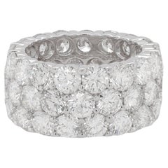 Diana M., bague d'éternité Weddinh en or blanc 18 carats avec trois rangées de diamants 13 carats