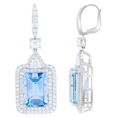 Diana M. Pendiente de moda de oro blanco de 18 kt con 2,66 cts tw
