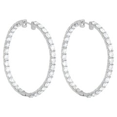 Diana M. Pendientes de aro de oro blanco de 18 quilates adornados con 15,60 quilates