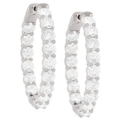 Diana M., boucles d'oreilles ovales en or blanc 18 carats, intérieur-extérieur, ornées de 8,60