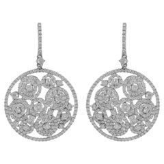 Diana M. 18 kt white gold multicircle earrings adorned with 4.18 cts 