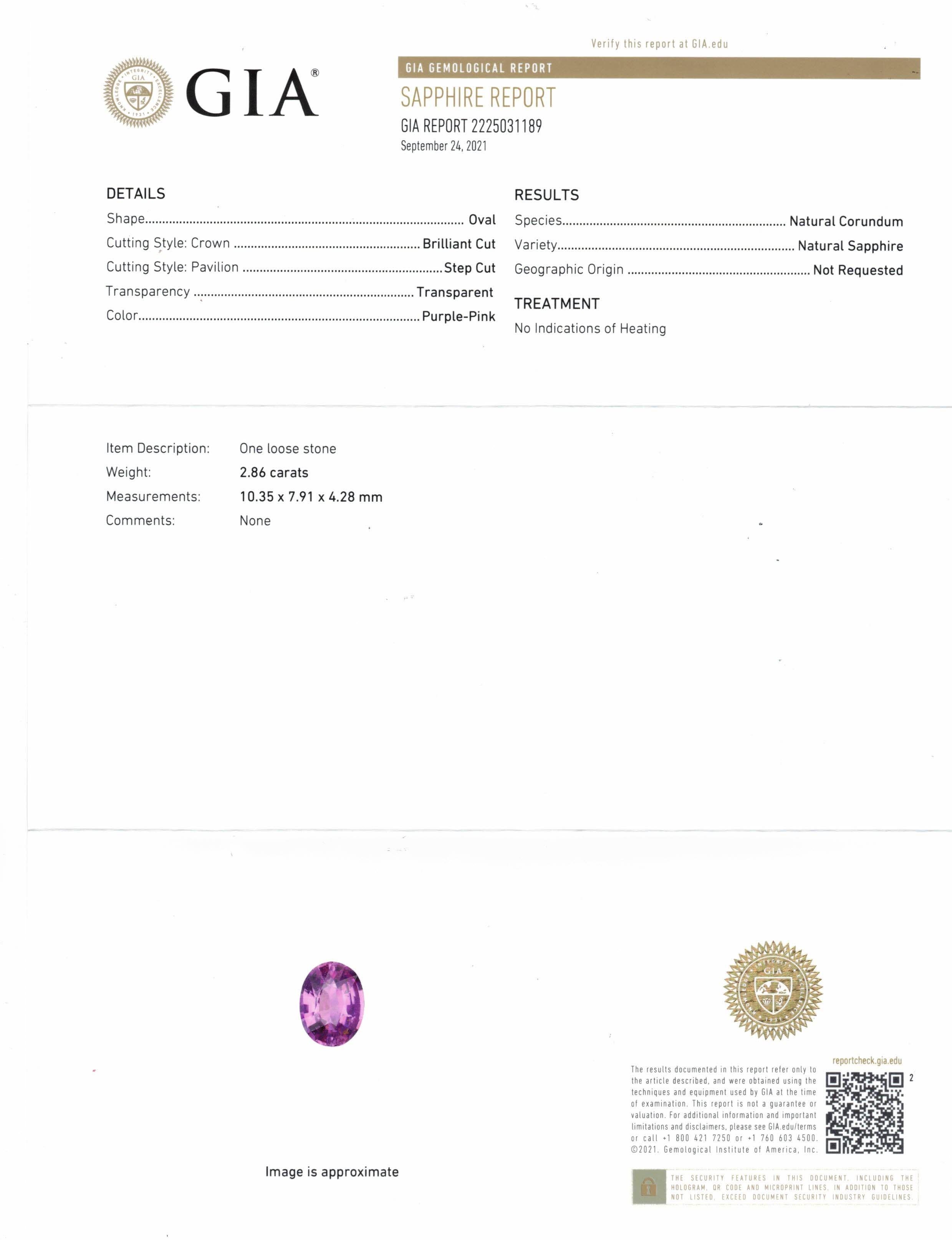 Diana M. 18 kt Weißgold Diana M.  Ring mit rosa Saphir-Diamant und 2,86 Karat im Zustand „Neu“ im Angebot in New York, NY