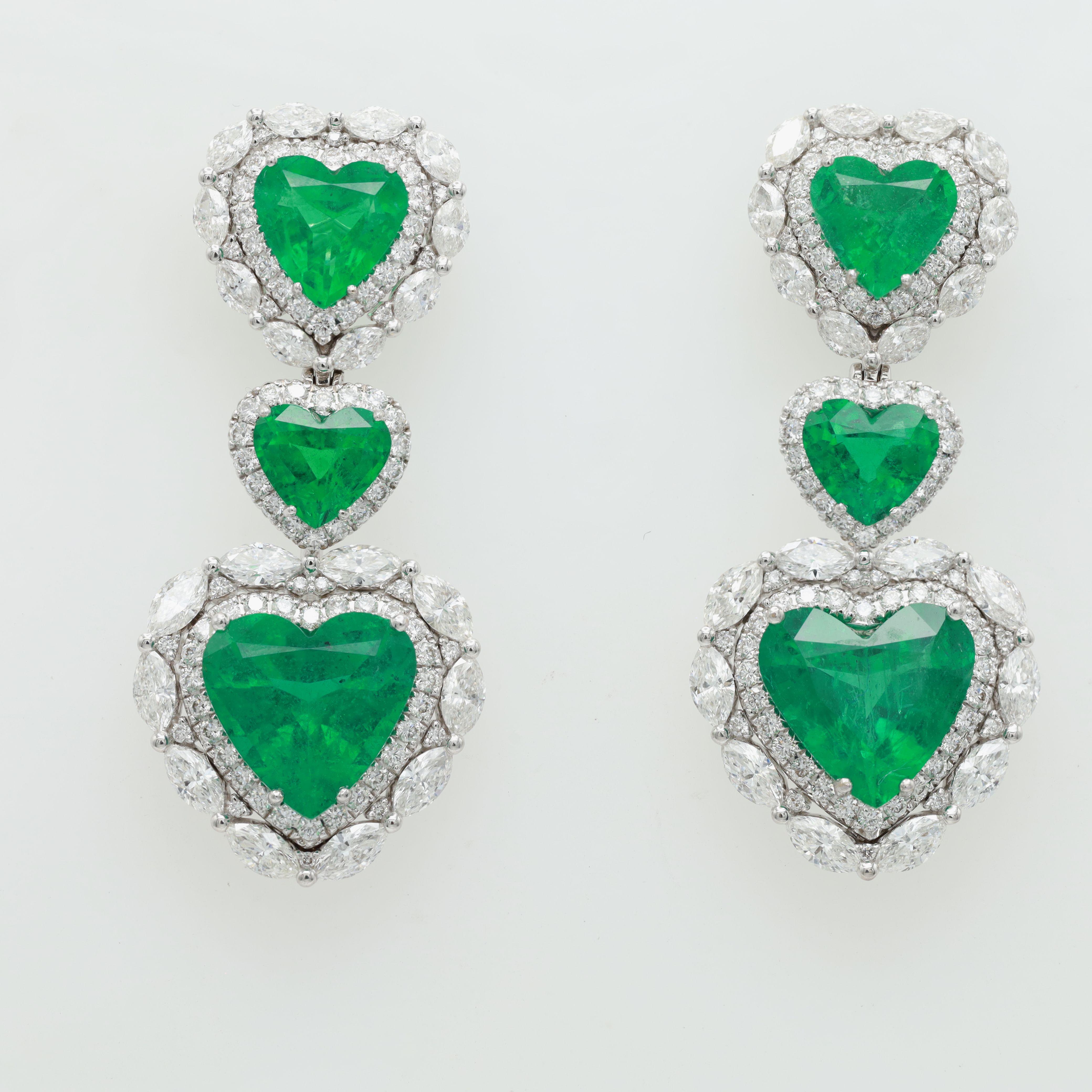 18 kt white gold stud earrings featuring 7.75 cts tw heart shaped emeralds surrounded by 3.77 cts tw of diamonds (C.Dunaigre certified)
Diana M. is a leading supplier of top-quality fine jewelry for over 35 years.
Diana M is one-stop shop for all