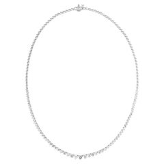 Diana M 18 Kt Weißgold Drei Zacken 5,00 Ct Diamant Tennis Halskette