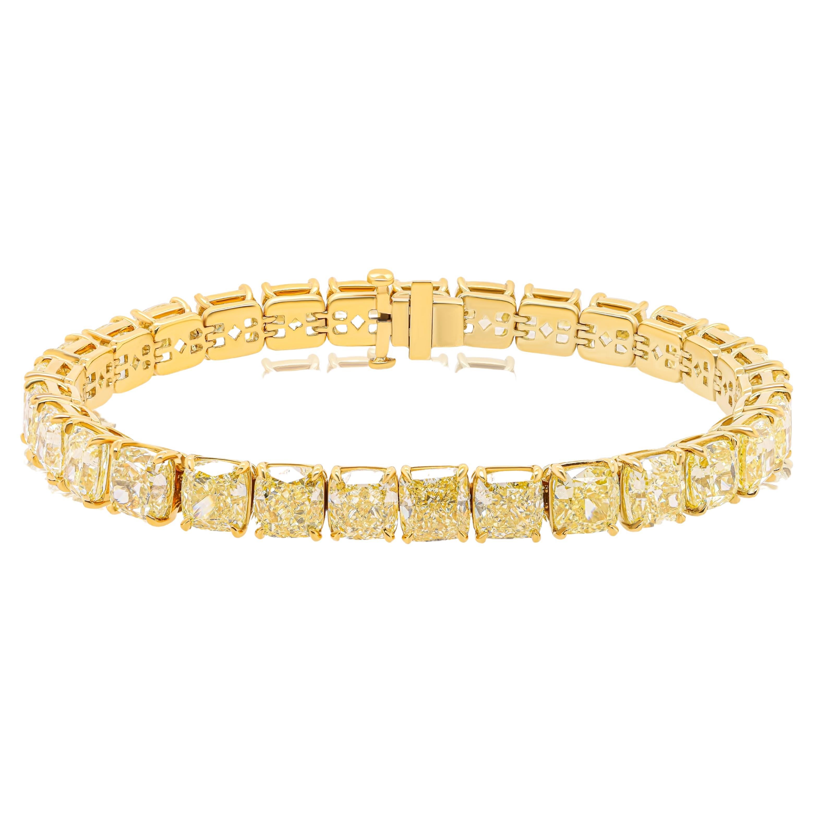 Diana M. 18 kt Yellow Diamond  Bracelet with 35.07ct Fancy Yellow Diamonds  For Sale