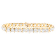 Diana M. custom 21.35 cts round diamond tennis bracelet set in 18kt yellow gold
