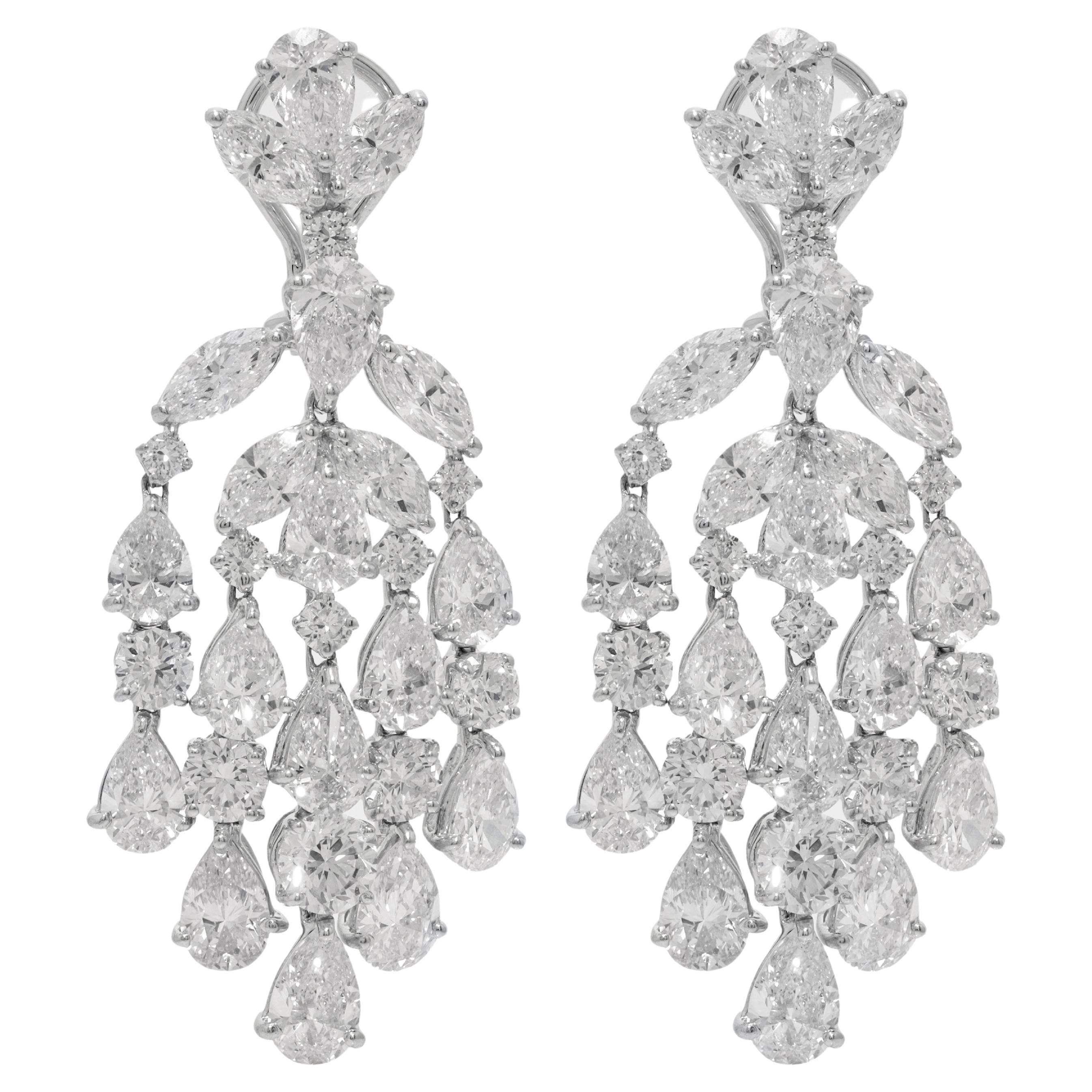 DIANA M. 21.05 Carat Chandelier Cluster Diamond Earrings