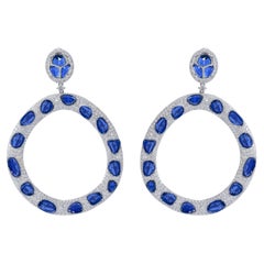 Diana M. 18.78 Carat Sapphire and Diamond Earrings