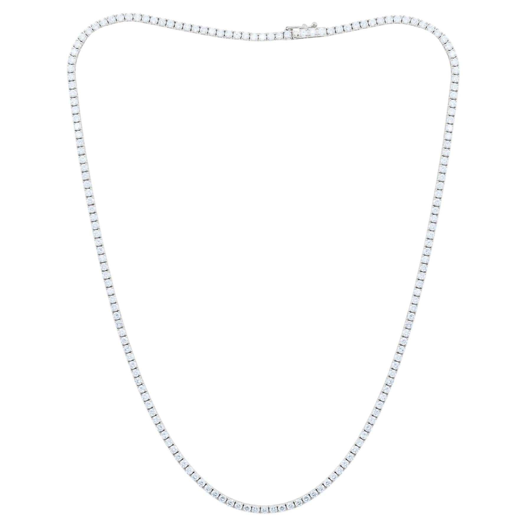 Diana M. 18K Weißgold 15.00Ct Diamant Tennis Halskette