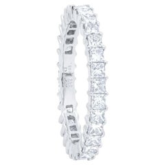 Diana M  Alianza de diamantes talla princesa de 1,52 quilates en oro blanco de 18 quilates