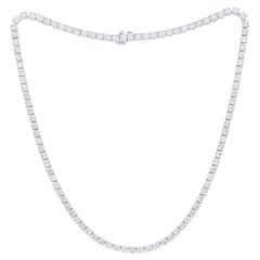 Diana M 18k White Gold 16.85 CTW Diamond Tennis Necklace in Four Prong Setting